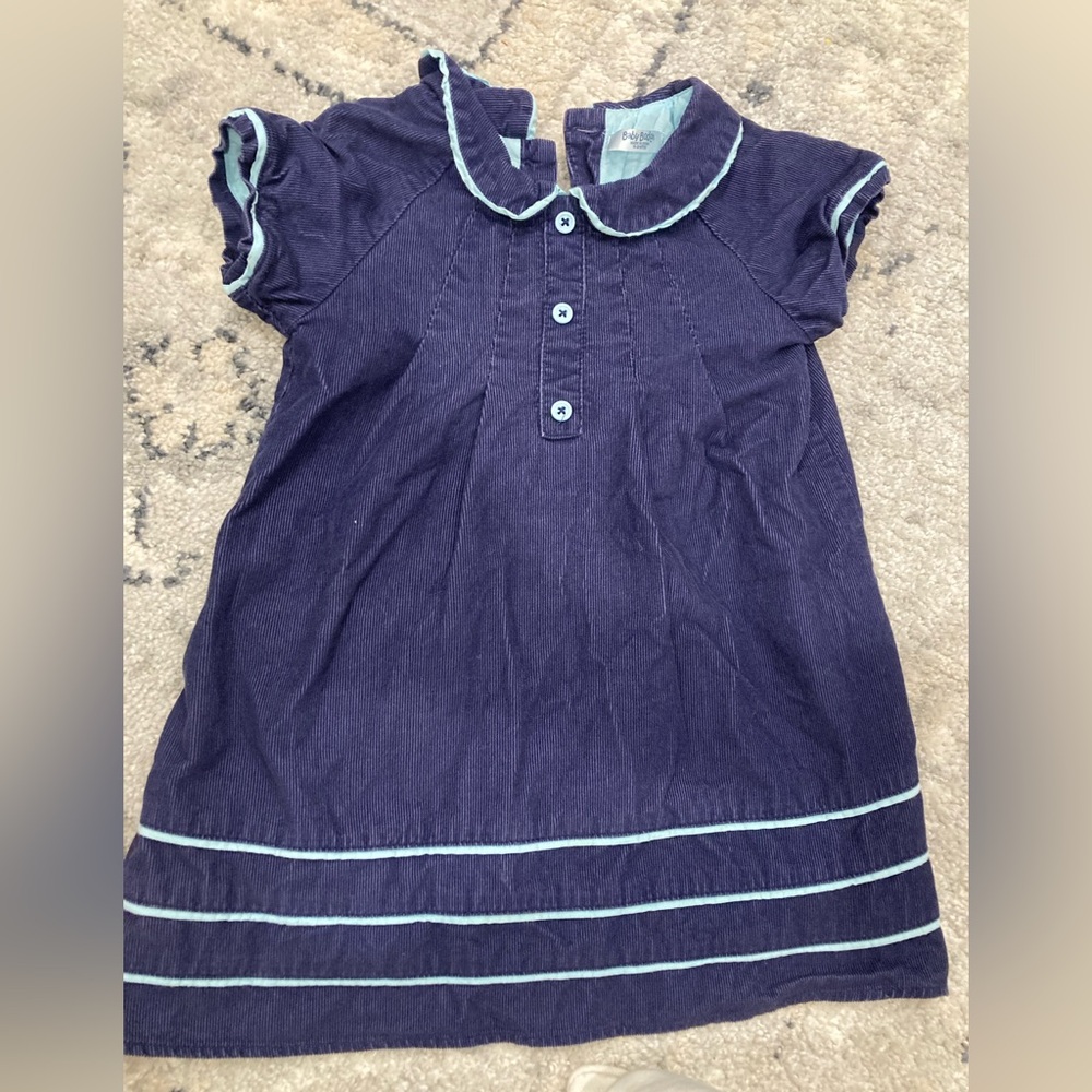 Baby Boden Navy Dress with Sky Blue Lining